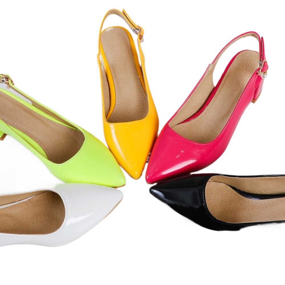 Slingback Heel Formal - Sandali Slingback in Pelle Verniciata da