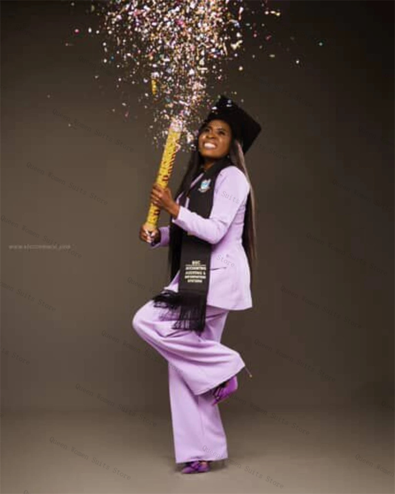 Women Formal Wear For Graduation - Completo da donna viola Set 2