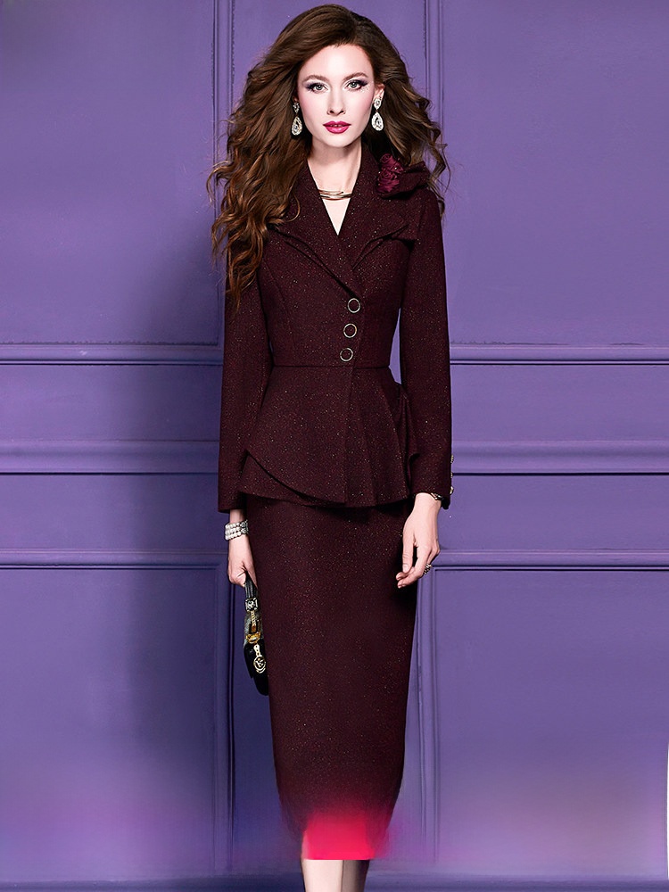 Tailored Coat Wool - Completo in misto lana da donna: