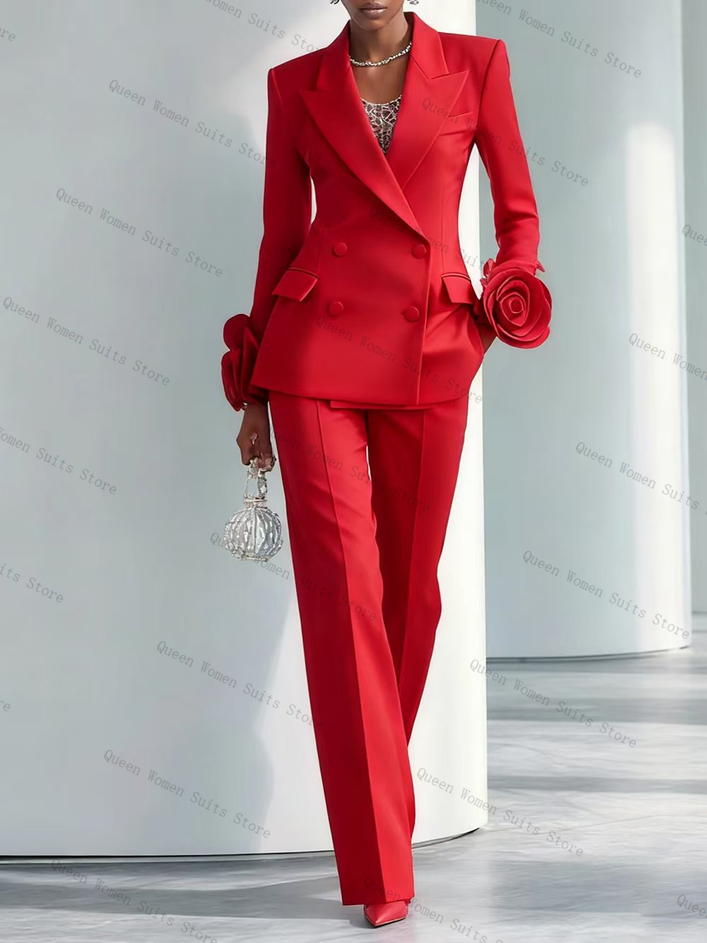 Women Luxury Formal Wear - Abito da donna rosso di lusso