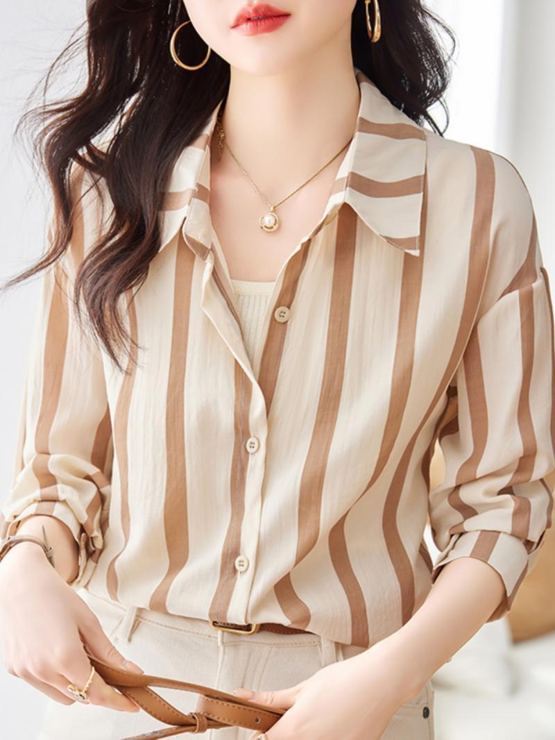 Women Formal Wear Shirts - Camicia a maniche lunghe a righe