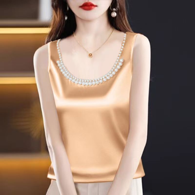 Silk Camisole Work - Canotta corta da donna con canotta