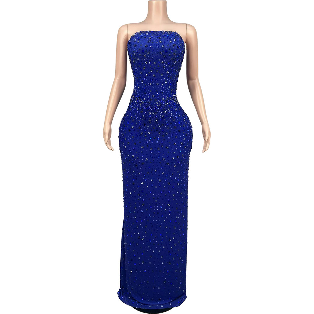 Women Luxury Formal Wear - Abito da Sera Blu Scintillante con