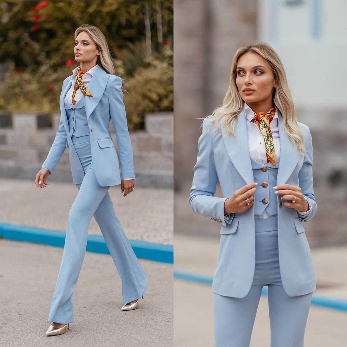 Completo Formale da Donna Blu  - Women Formal Wear With Tie recensione e prezzo