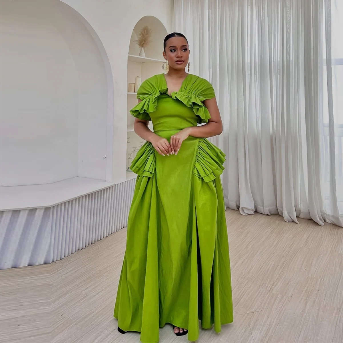 Abito da sera in raso verde Pr - Women'S Formal Wear Plus Size recensione e prezzo