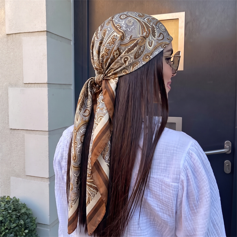 Sciarpa in Raso Paisley Marron - Women Formal Wear With Tie recensione e prezzo