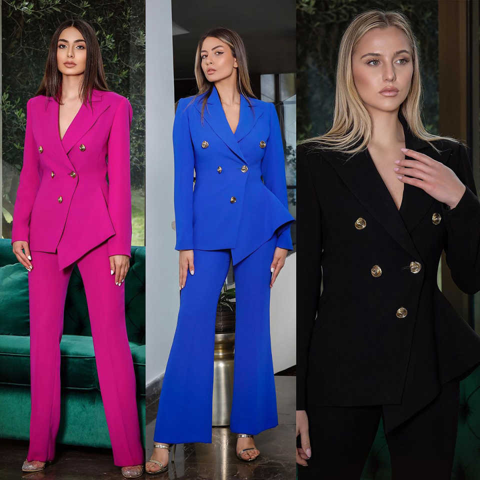 Candy Color Women Pants Suits  - Women Formal Wear With Tie recensione e prezzo