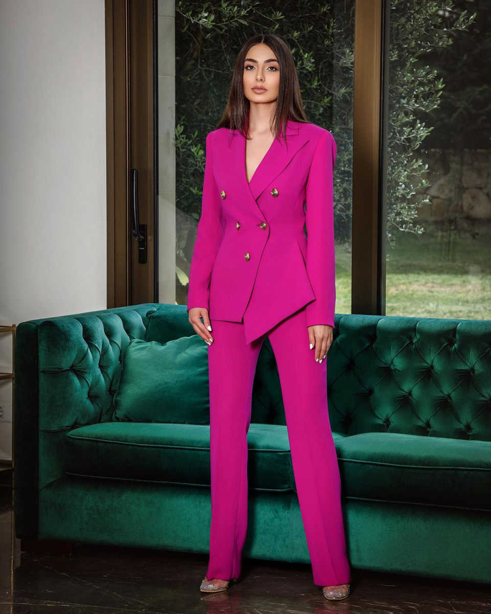 Candy Color Women Pants Suits  - Women Formal Wear With Tie recensione e prezzo